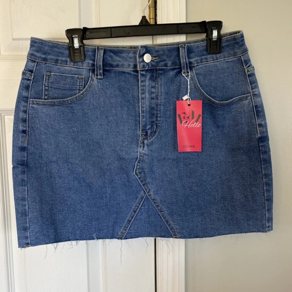 EMMIOL  EM Hello, Women’s Size L, Jean Mini Skirt, NWT